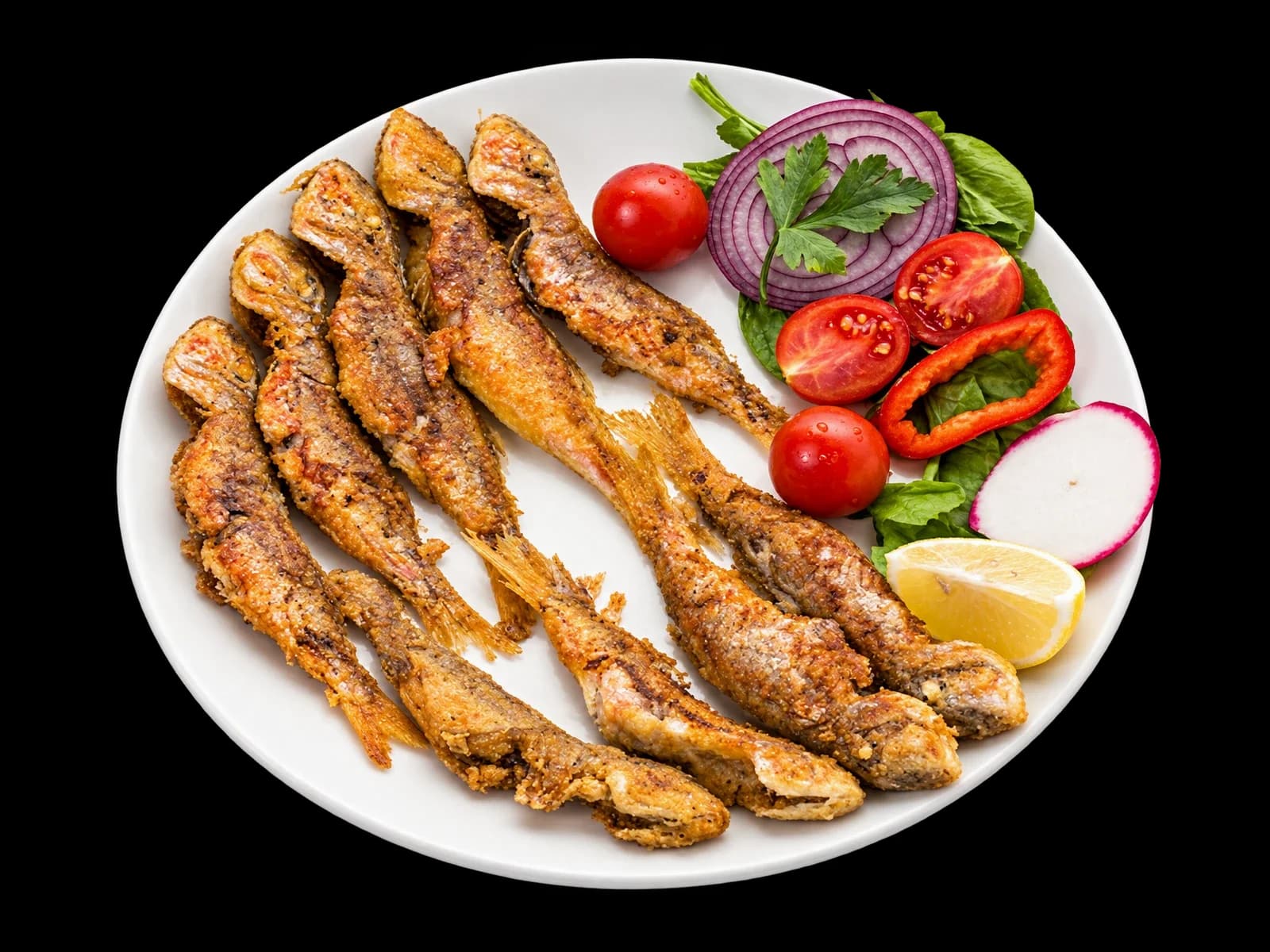 Fried Striped Red Mullet